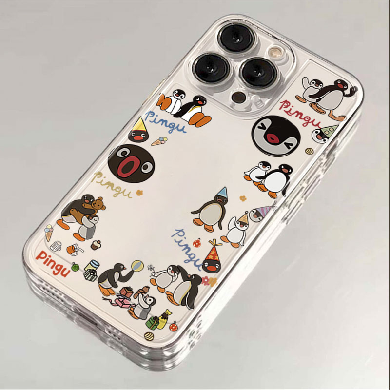可爱企鹅iphone15苹果手机壳14promax硅胶13pro透明12卡通11创意