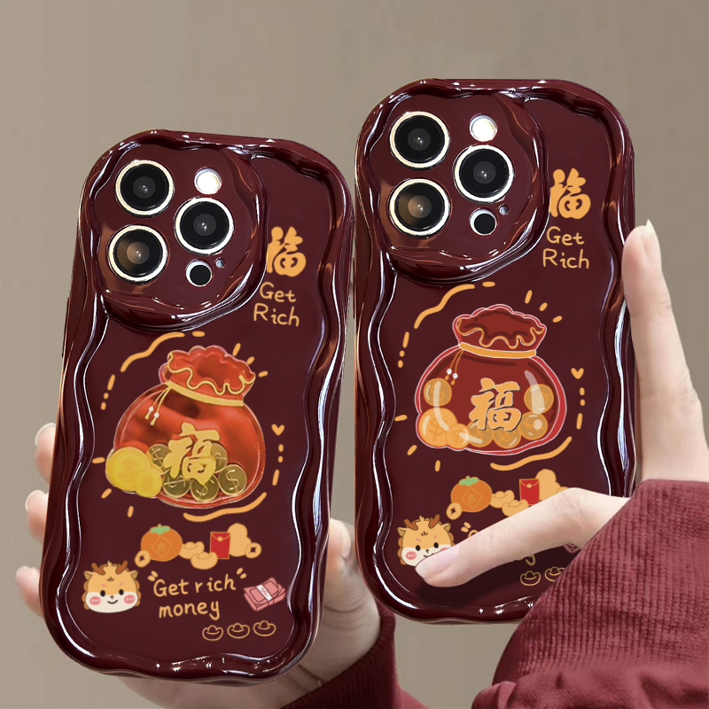 趣味新年福袋适用iPhone15/14/13手机壳苹果小米vivo华为oppo可爱