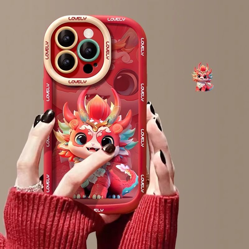 可爱麒麟龙宝情侣款泡芙壳适用苹果/华为/VIVO/OPPO/小米手机软壳
