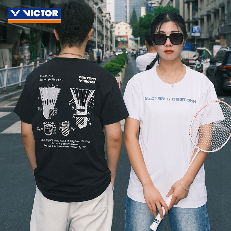 【DOG TOWN联名】victor威克多羽毛球服 运动速干情侣T恤T-49007