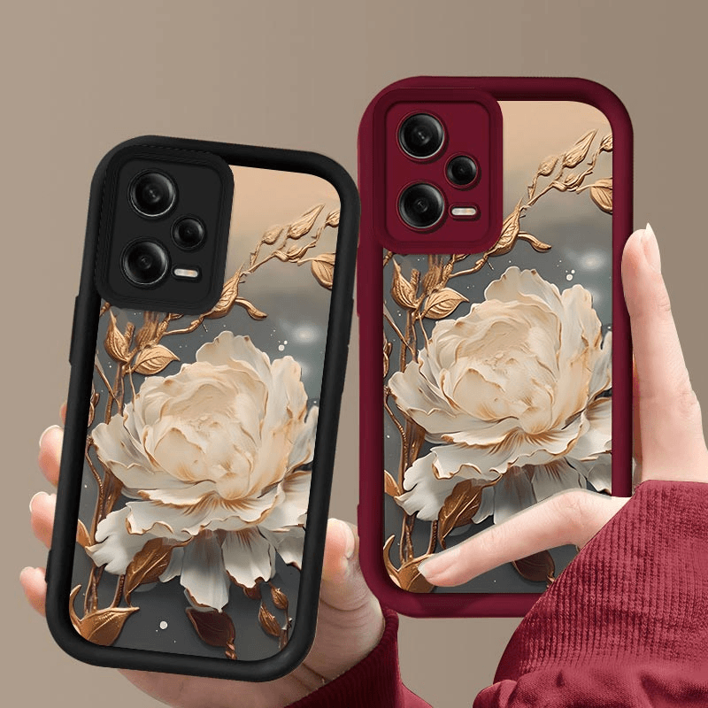 适用昙花盛开红米Note12Pro手机壳天眼阶梯高级感硅胶全包防摔软