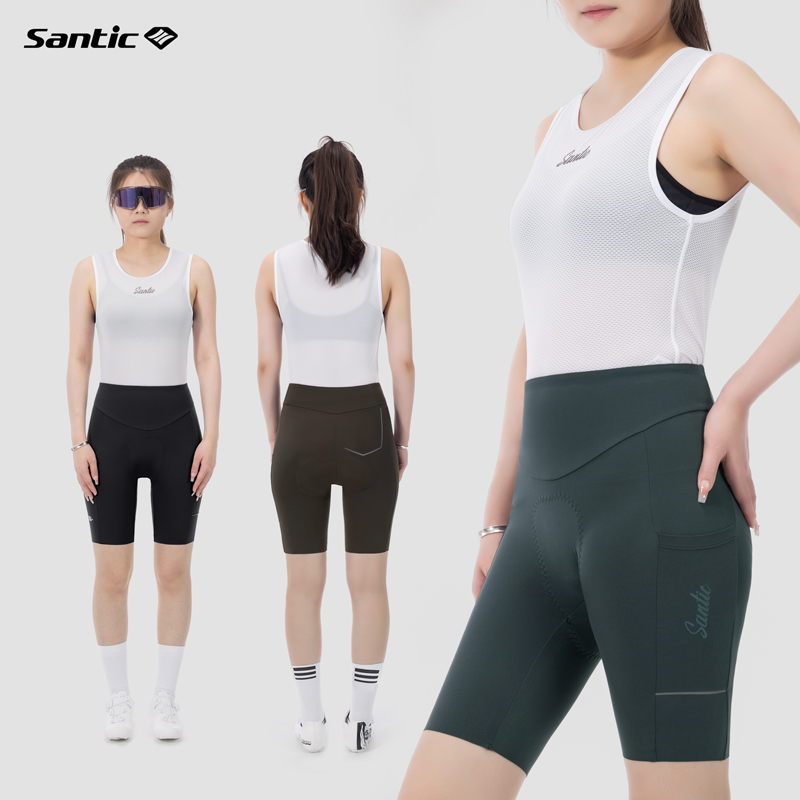 Santic/森地客骑行裤女高腰修身高弹透气意大利坐垫单车短裤 艾娃