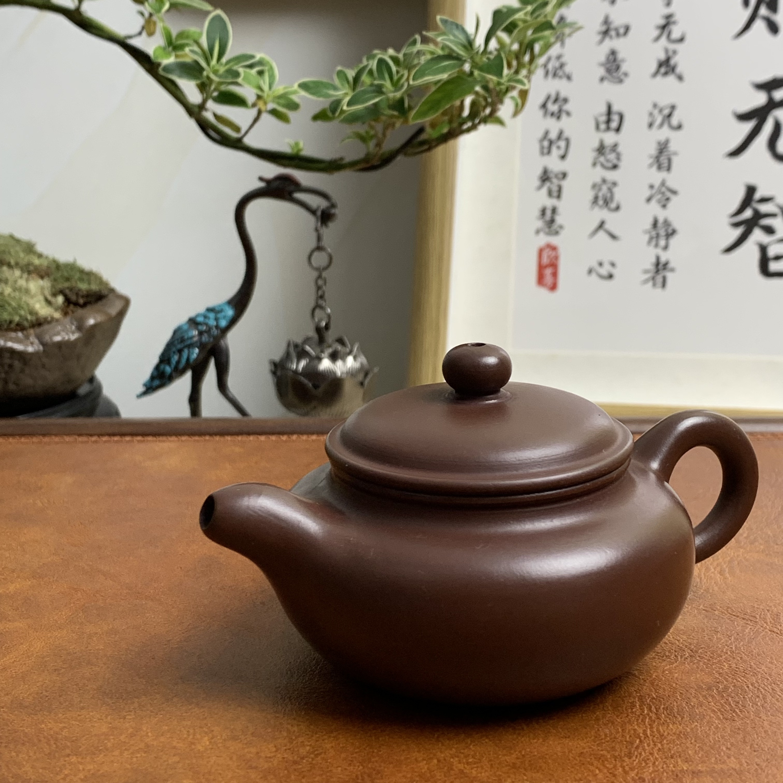 宜兴原矿0添加紫泥仿古壶100CC纯手工小品RHT100