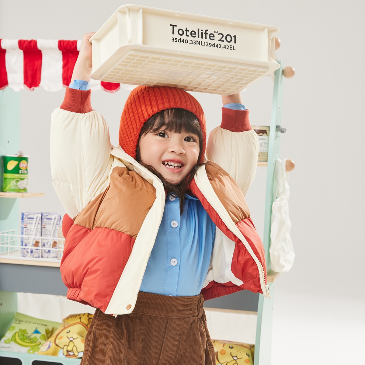 撞色大耳朵泡泡服#34183003儿童女童休闲黑色连帽加厚冬季保暖