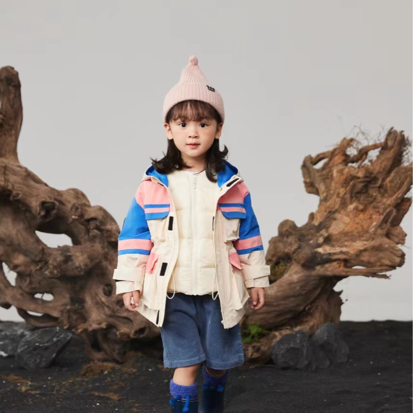 儿童男女童冲锋衣保暖羽绒服#34183425#时尚贴标羽绒两件套休闲