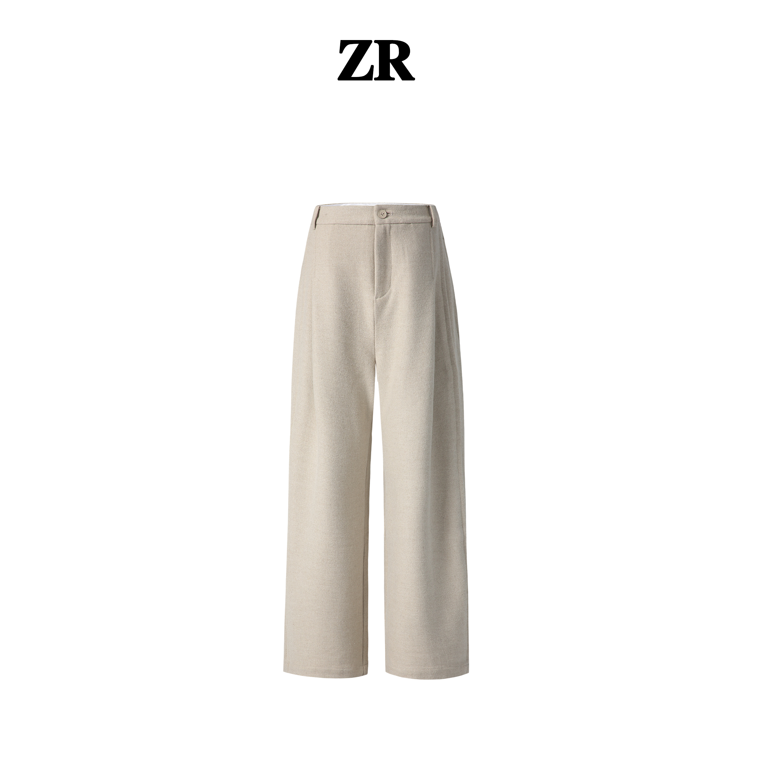 【ZR】高定轻奢 秋冬加厚绵羊毛高腰阔腿裤