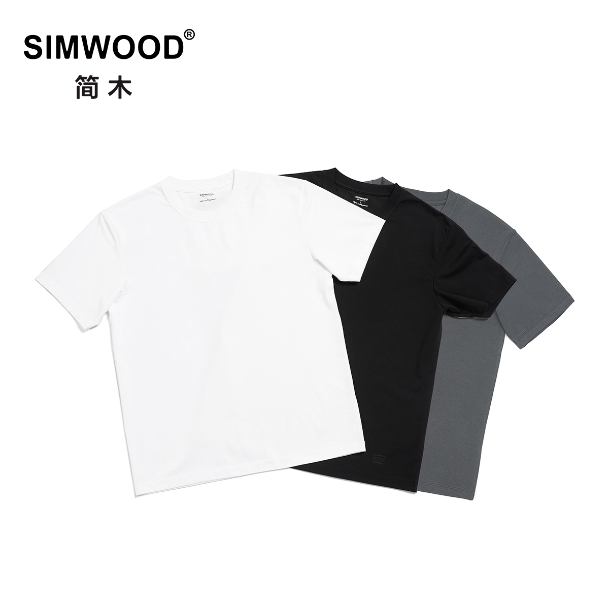 SIMWOOD/简木【合体版型】sorona 220g凉感圆领短袖T恤SM130140