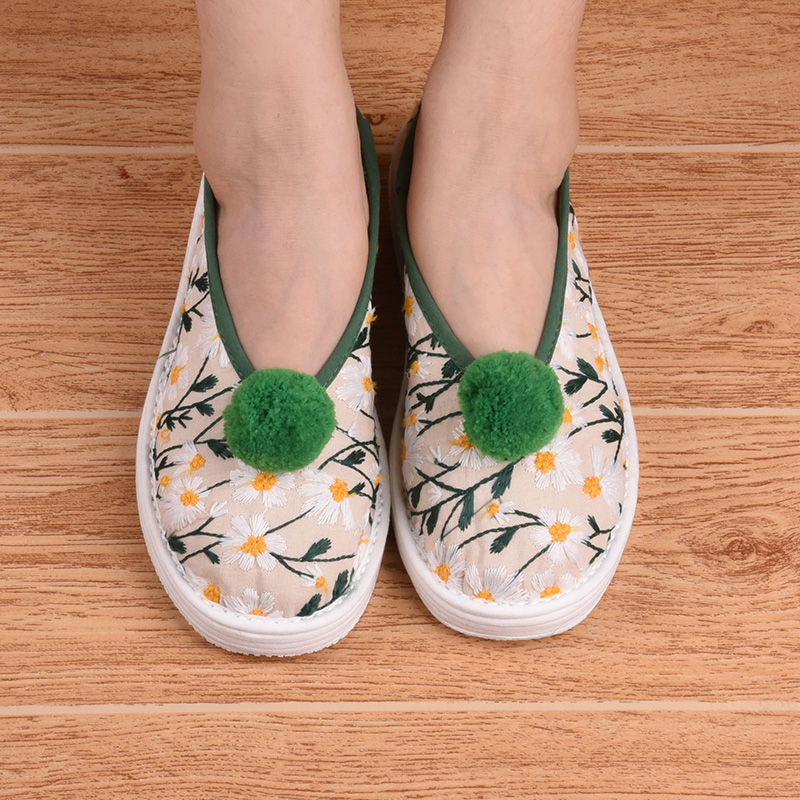 【雏菊-绣球】千层底手工布鞋刺绣布鞋传统布鞋民族布鞋