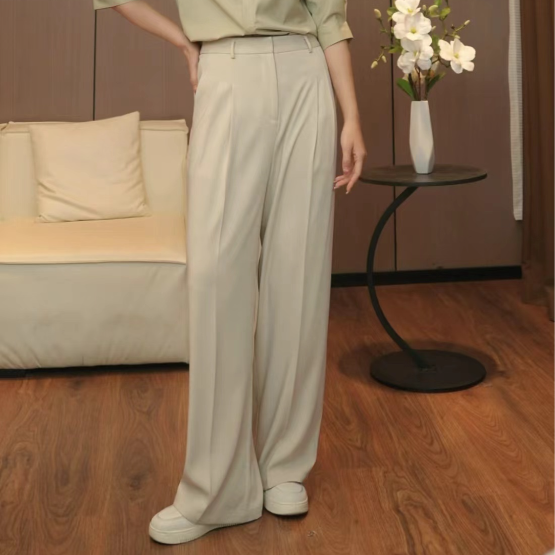 「GIGI定制」气质时尚百搭高腰显瘦直筒西裤遮胯垂感直筒裤24211490