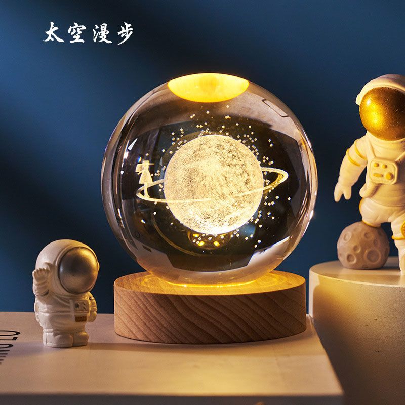 水晶球小夜灯床头台灯卧室睡眠灯创意女生节礼品毕业小礼物摆件