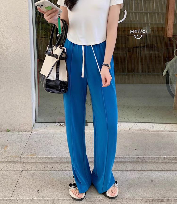 新款套装休闲拖地裤上衣韩版高腰显瘦长宽腿裤子时尚洋气宽松百搭