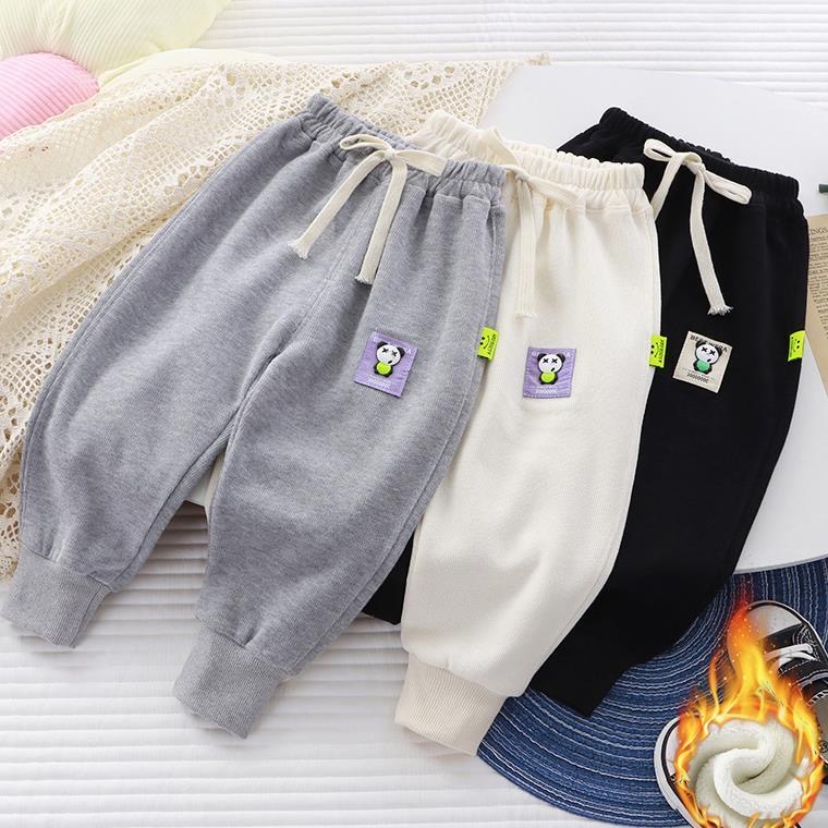 加厚加绒2023男女儿童白搭时尚裤子外穿洋气中大童休闲运动裤男女