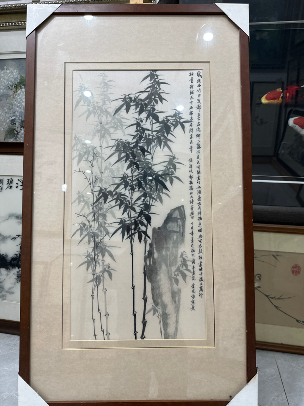 苏绣玄关书房刺绣挂画