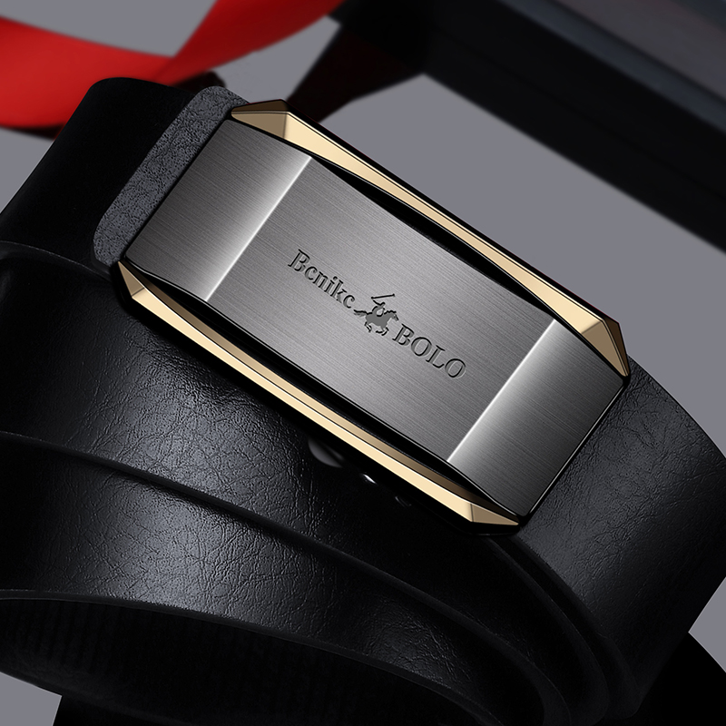 保罗高档皮带男士休闲商务内穿自动扣腰带潮流百搭时尚裤腰带男款