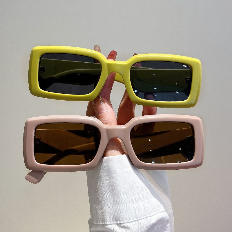 墨镜辣妹欧美风ins新款复古方形欧美时尚个性嘻哈太阳眼镜绿色潮