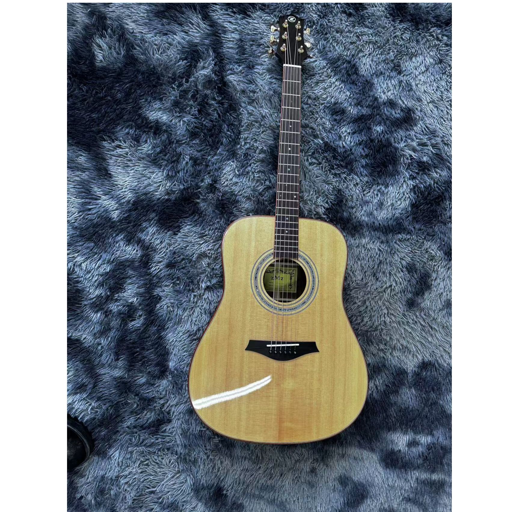 41寸D桶云桃花心高等级全单吉他厂家直销吉他乐器木吉他民谣吉他