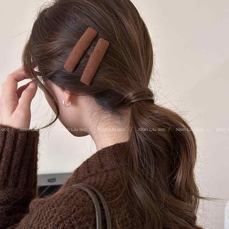 彩色毛呢植绒BB夹前额无痕侧耳边夹后脑勺发夹碎发边夹发夹子发饰