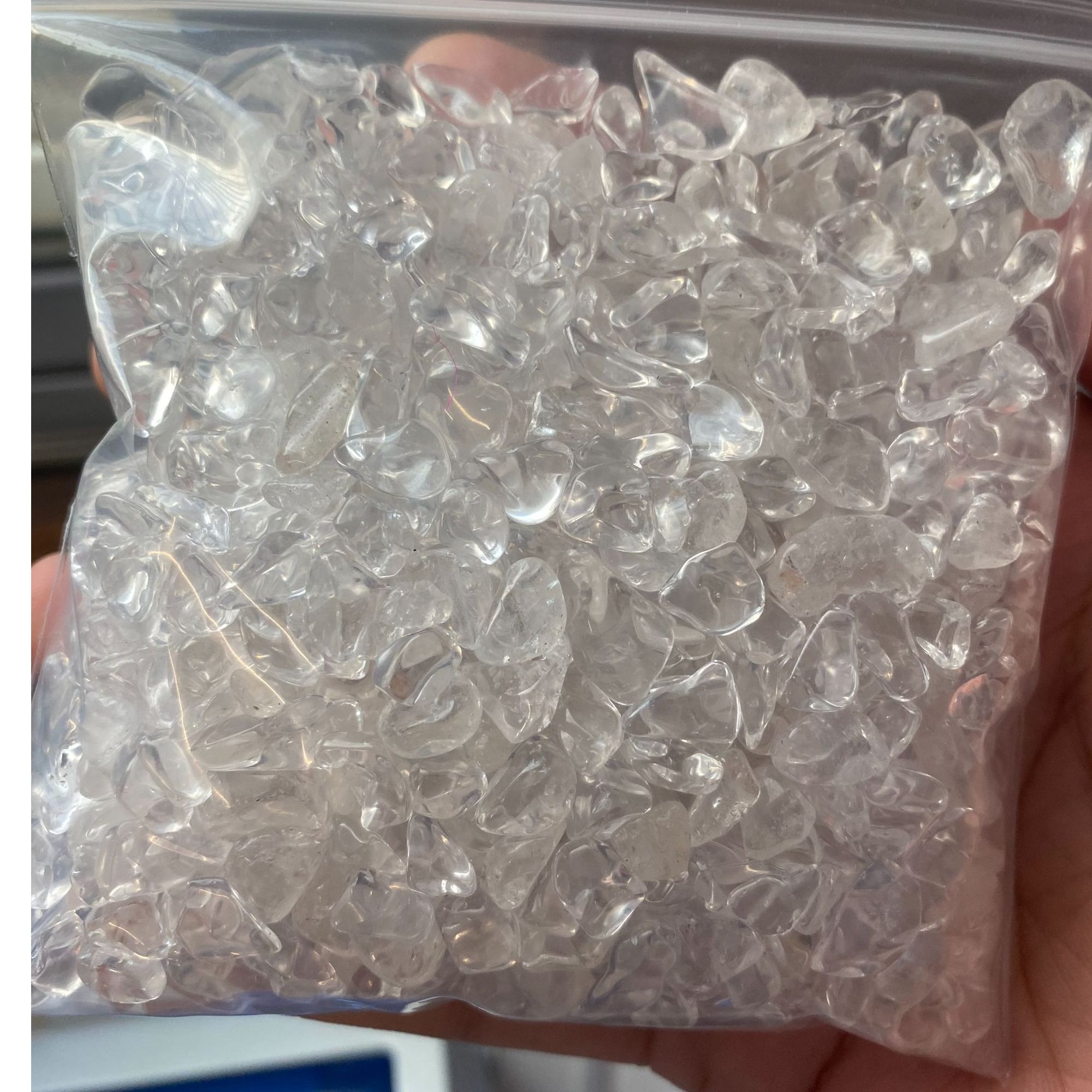 天然白水晶透明消磁石碎石水晶消磁手链手串净化原石