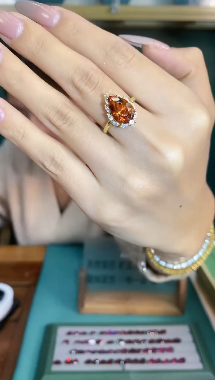 【闪购商品】水晶戒指银S925镶嵌...a-50