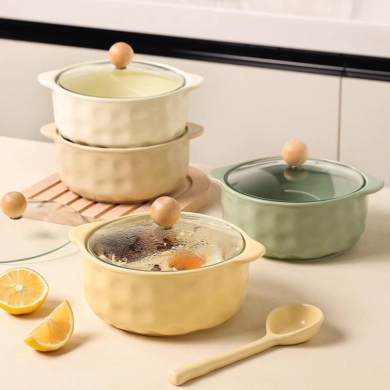 sd666奶油风高颜值泡面碗日式创意吃面碗网红拌饭拌面碗陶瓷带盖