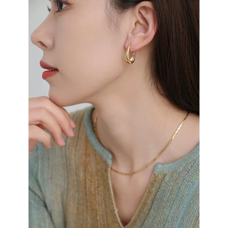 铜合金耳饰 H076  气质时尚百搭小众简约轻奢ins精致耳饰