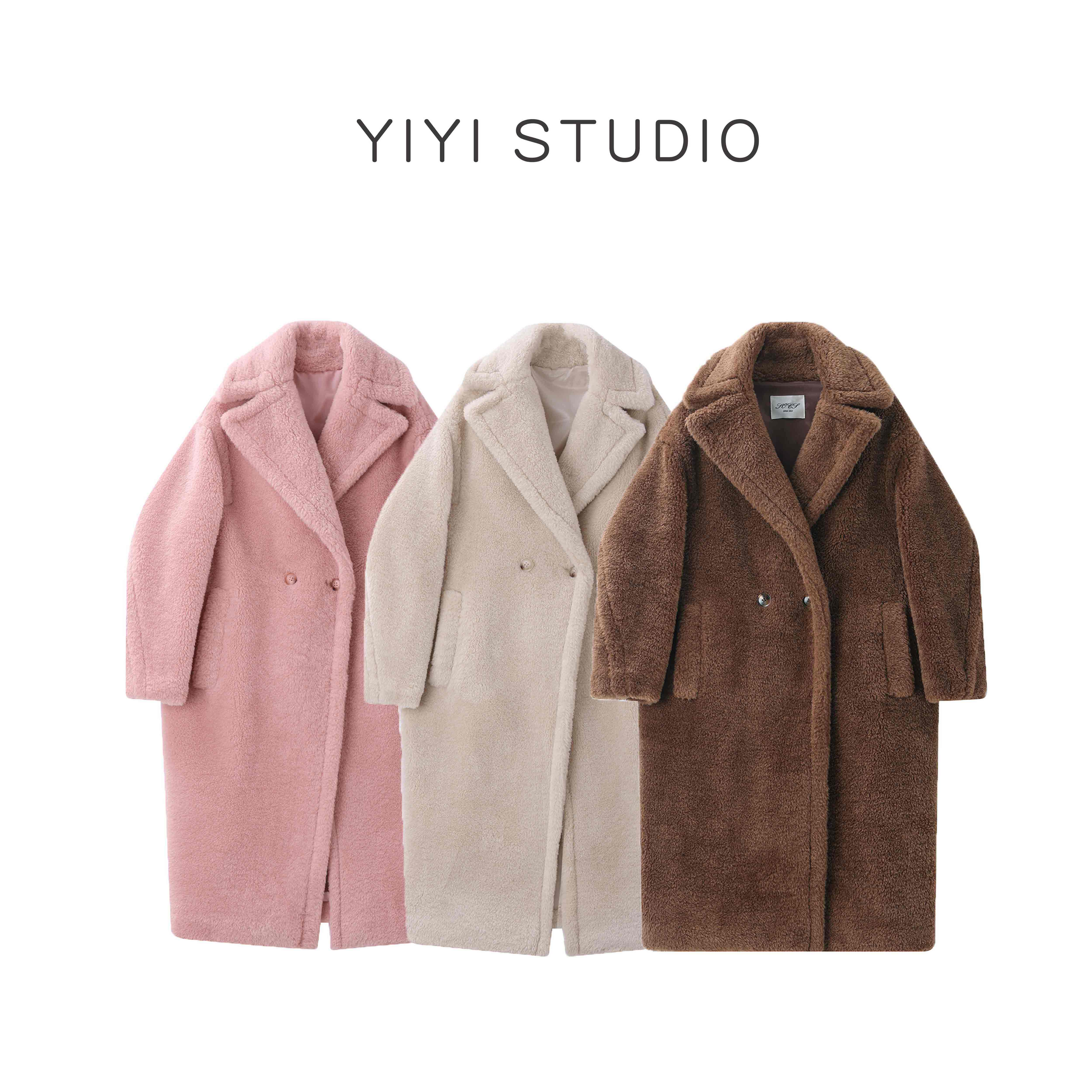 【M典藏大衣】<YiYiii>宽松廓形三色可选毛毛翻领大衣外套
