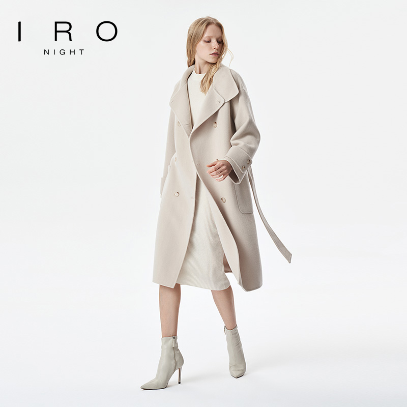 IRO Night 【贺聪同款】秋冬休闲气质羊毛混纺双面毛呢大衣高级感