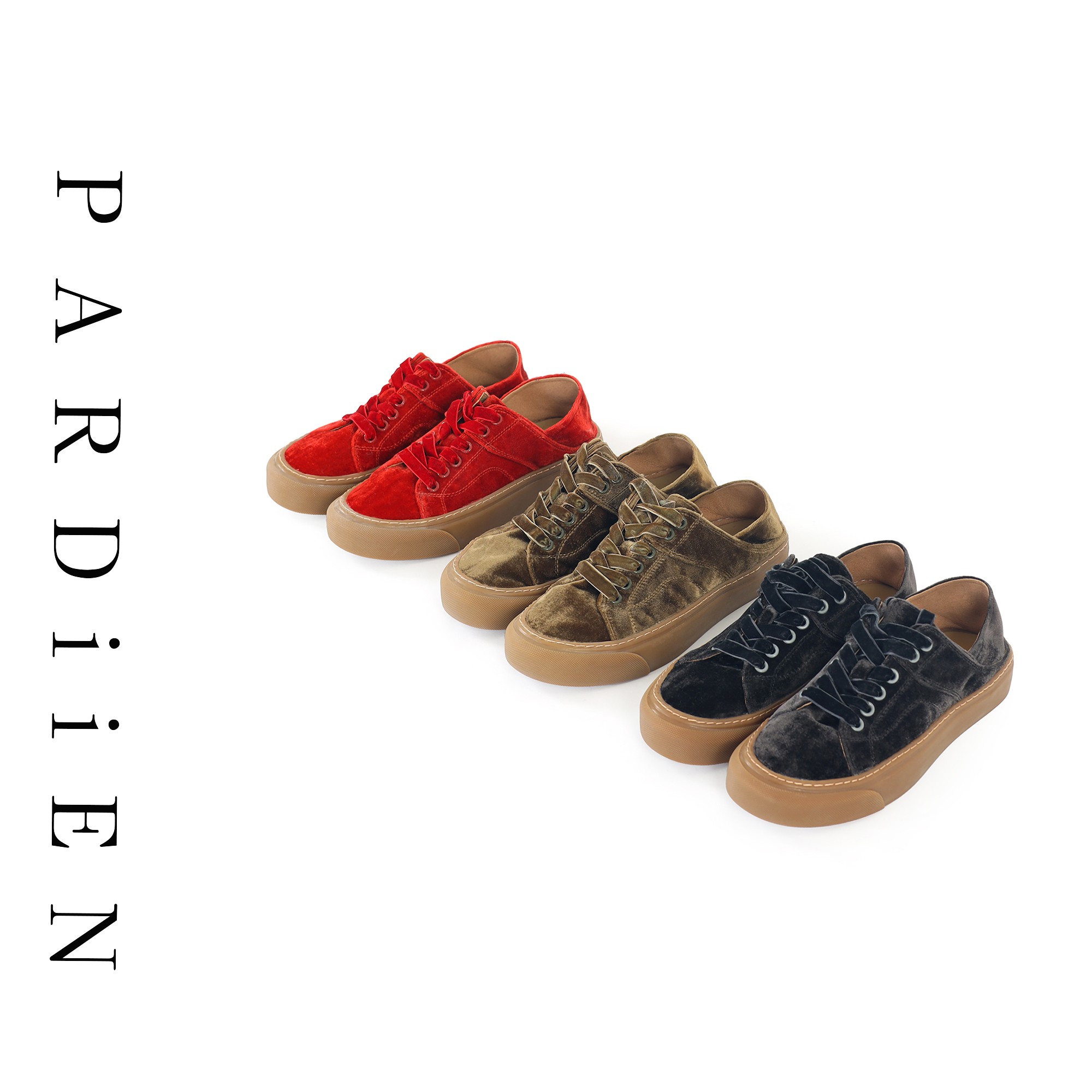 【北总严选】帕迪恩复古丝绒系带休闲板鞋黑色百搭低帮21014