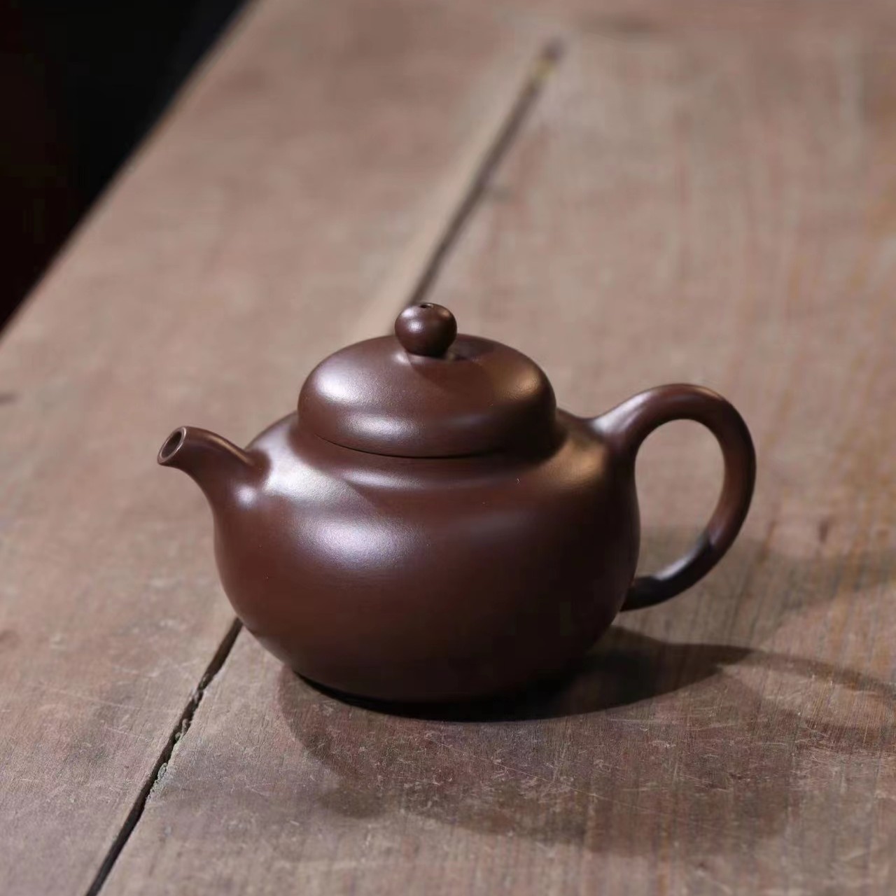 《柿圆壶》原矿老紫泥全手工精工220毫升高性价比款