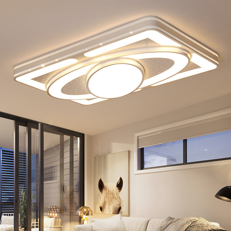 客厅吸顶灯简约现代大气家用长方形主卧室led遥控房间大灯饰灯具