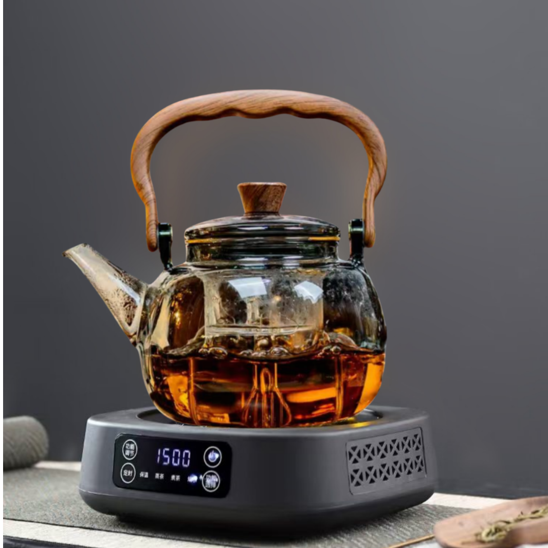 仕澜庭电陶炉1500瓦智能触摸火力调节定时保温蒸煮茶办公厨房套组