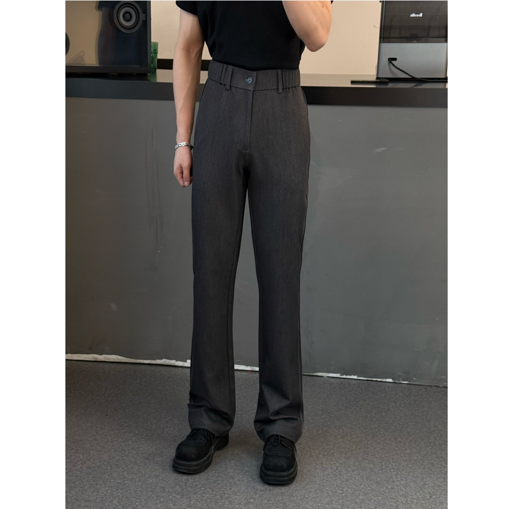 AIXKOM｜2025秋冬款新品韩系潮流设计款阳离子高腰百搭休闲长裤