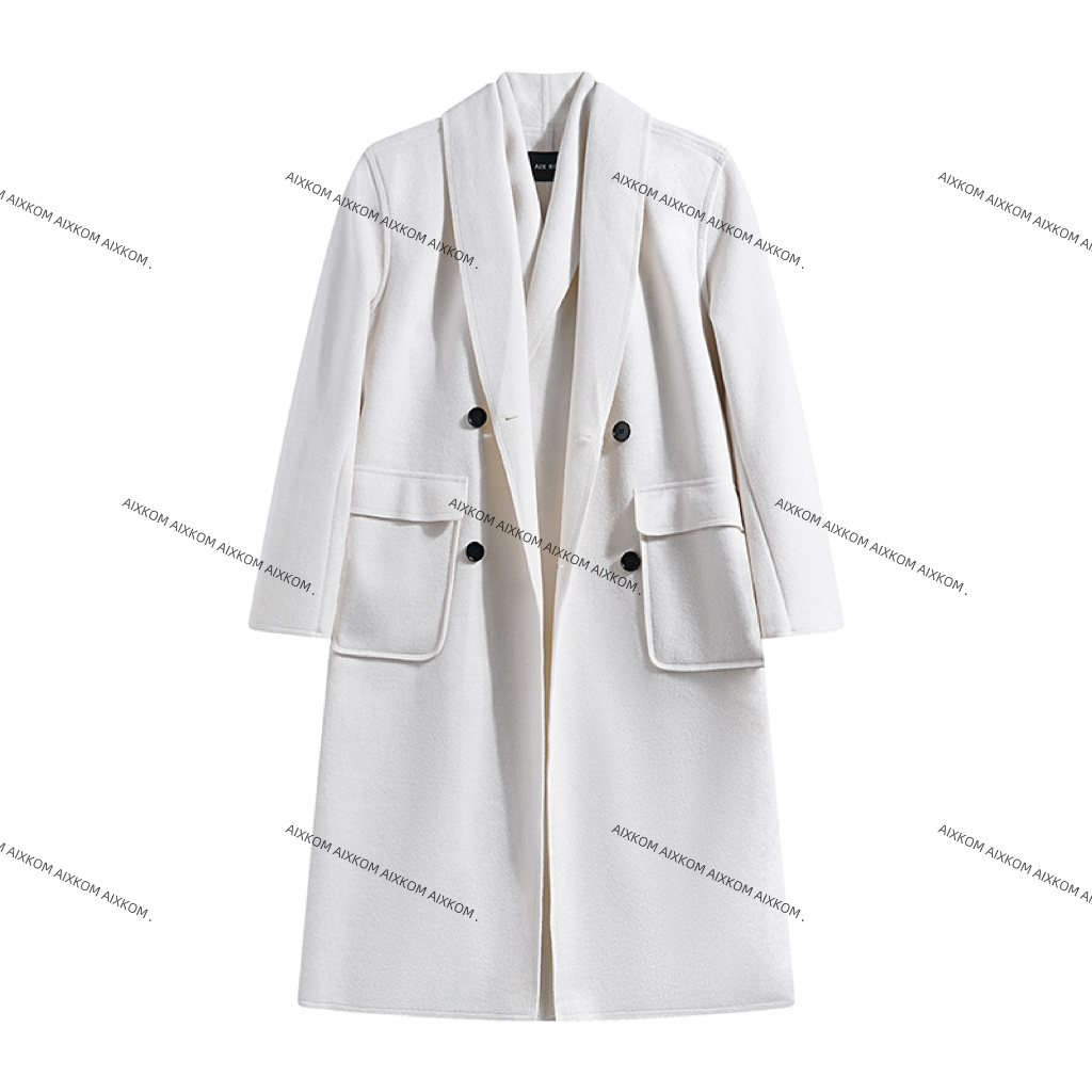 AIXKOM｜2025款冬季防寒高定双领中长款大衣高级感轻奢百搭英伦风