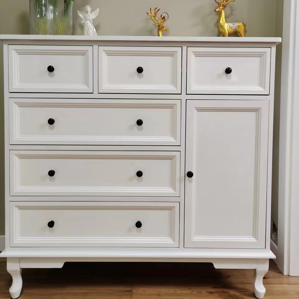 客厅简约玄关木质斗柜卧室收纳柜现代白色储物柜抽屉式