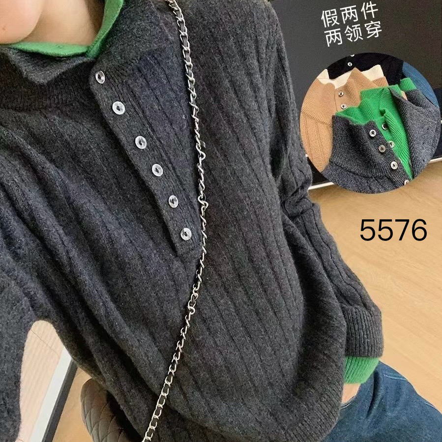 5576（部分无水洗唛，介意慎拍）SANFAN新款针织衫