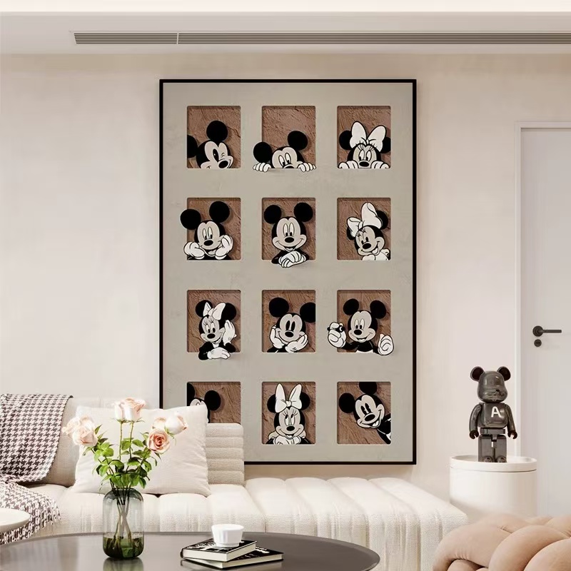 【米奇挂画】玄关 餐厅 砂岩质感