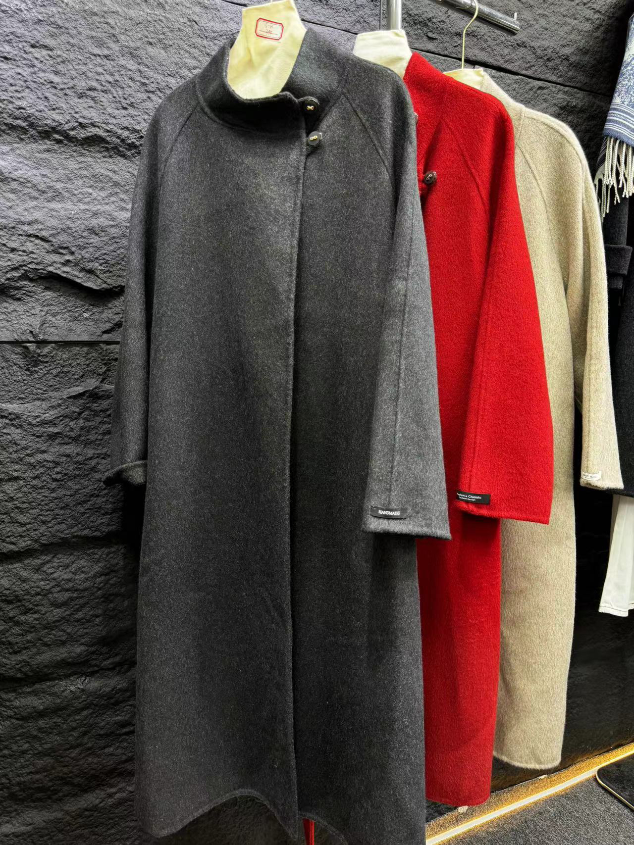 高端双面毛呢大衣女秋冬过膝时尚洋气外套