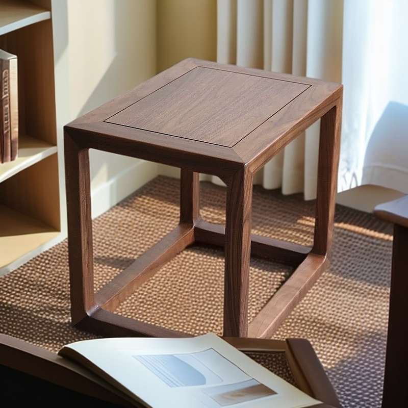 新中式茶凳实木方凳矮凳茶室凳子家用小板凳多功能老榆木茶凳子