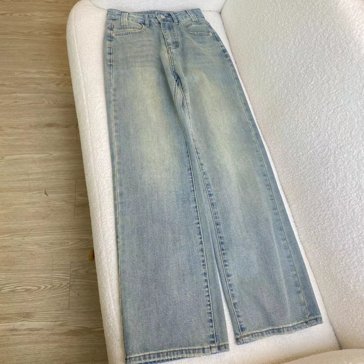 【粉牌数字口袋】洋气粉皮牌数字口袋怀旧拖地裤-苋 14204(2081)