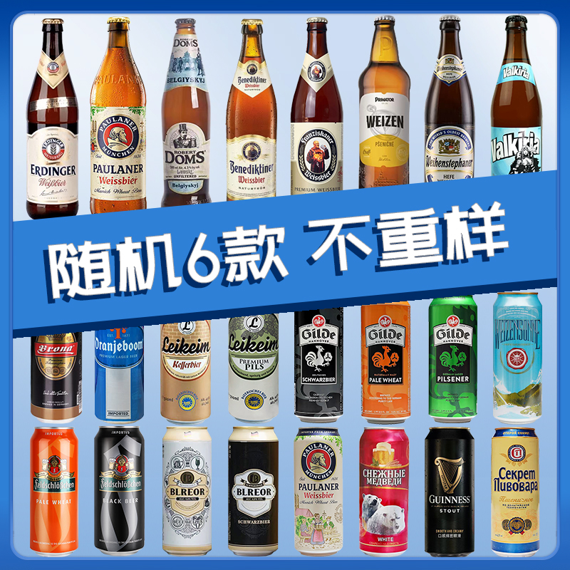 全球进口品牌6瓶组合装白啤莱科姆500ml多玛斯白啤捷皇女武神