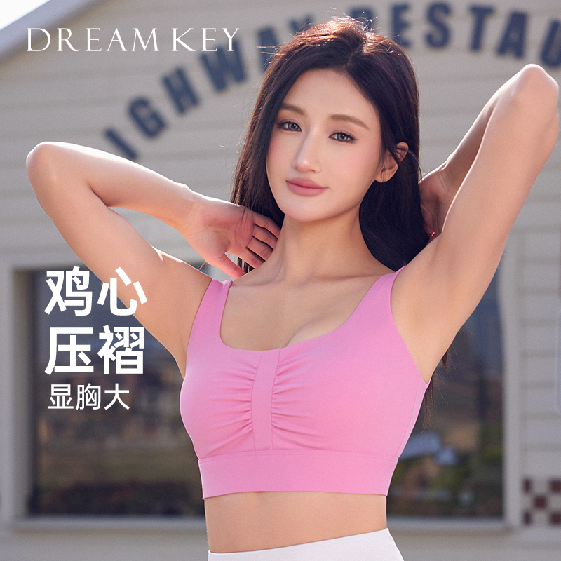 DK运动内衣显胸压褶防下垂高强度防震健身跑步美背夏天薄款1253