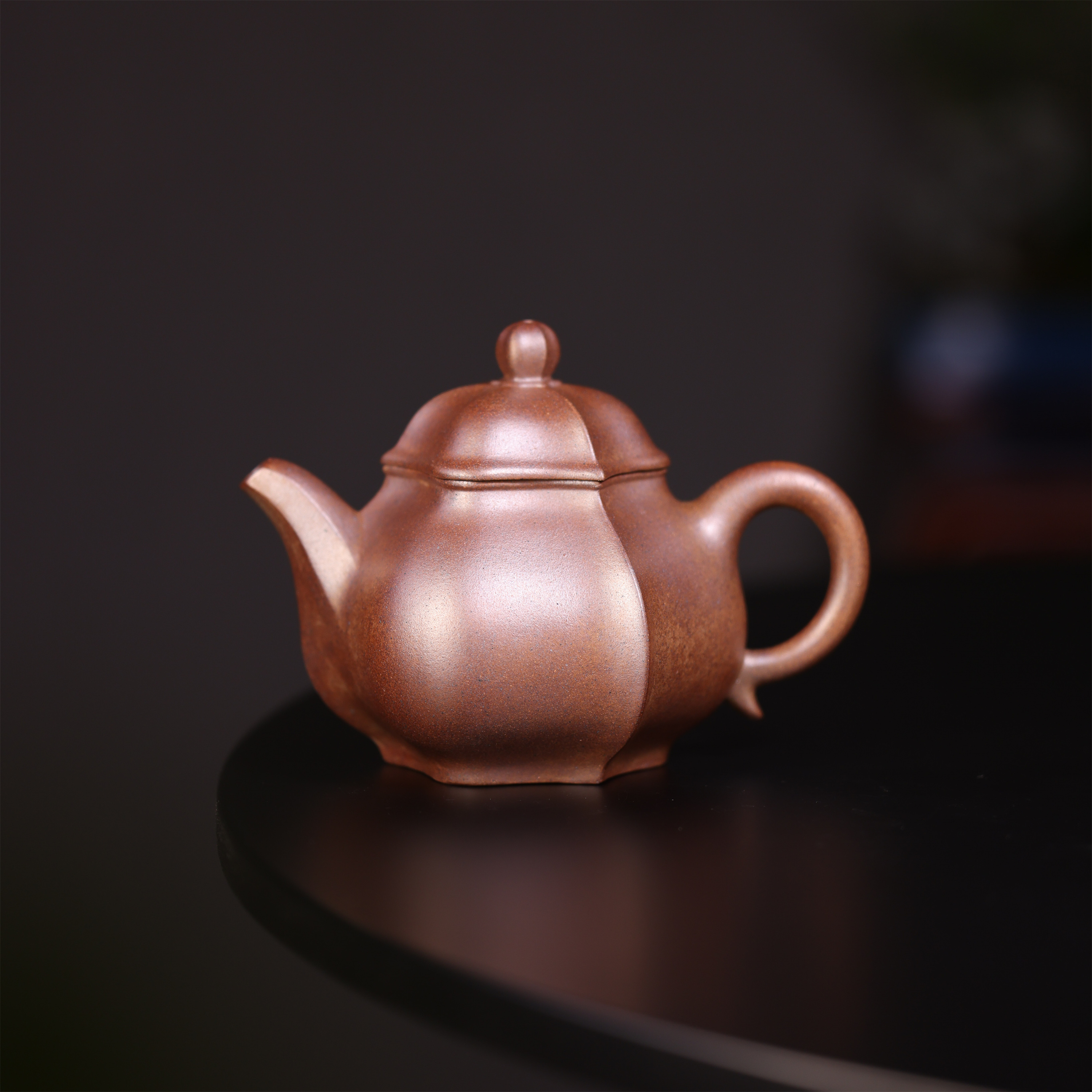 宜兴窑变第一人蒯良荣菱角花壶全手工窑宝作品高温窑变原矿老段泥