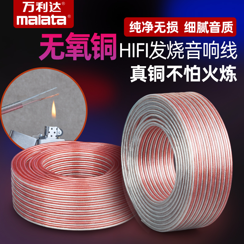 专业纯铜音响线材喇叭线发烧级家庭功放影院环绕音箱线HIFI音频线