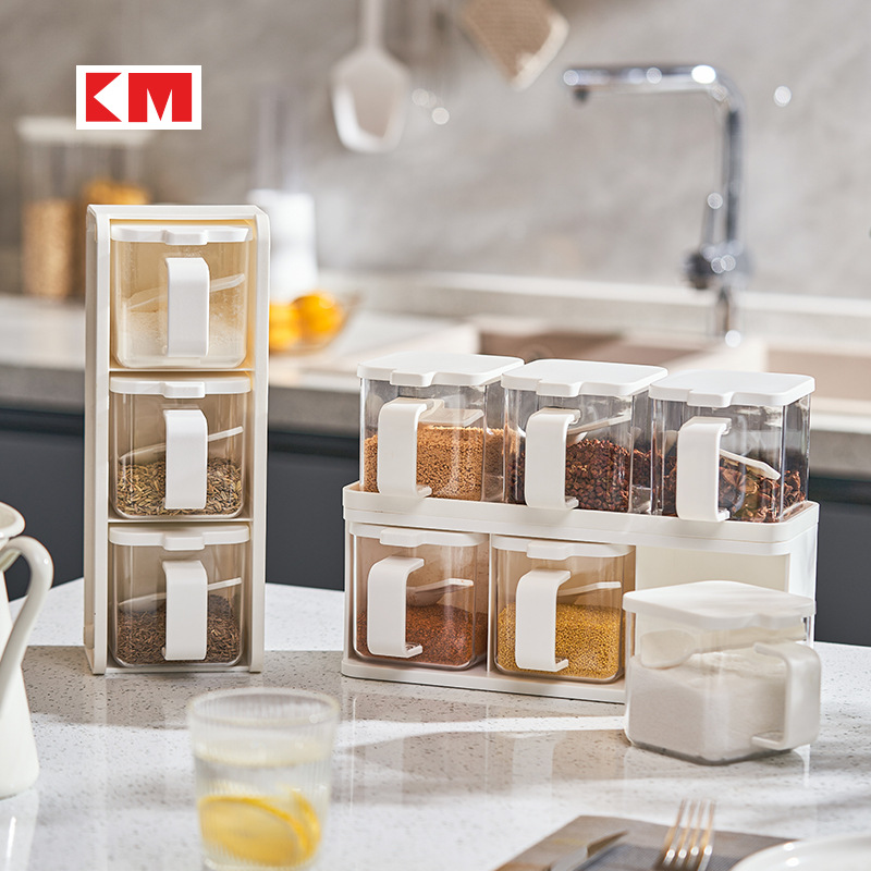 家用调味瓶调料罐3件组合套装厨房调味品盒罐收纳盒厨房用调料瓶