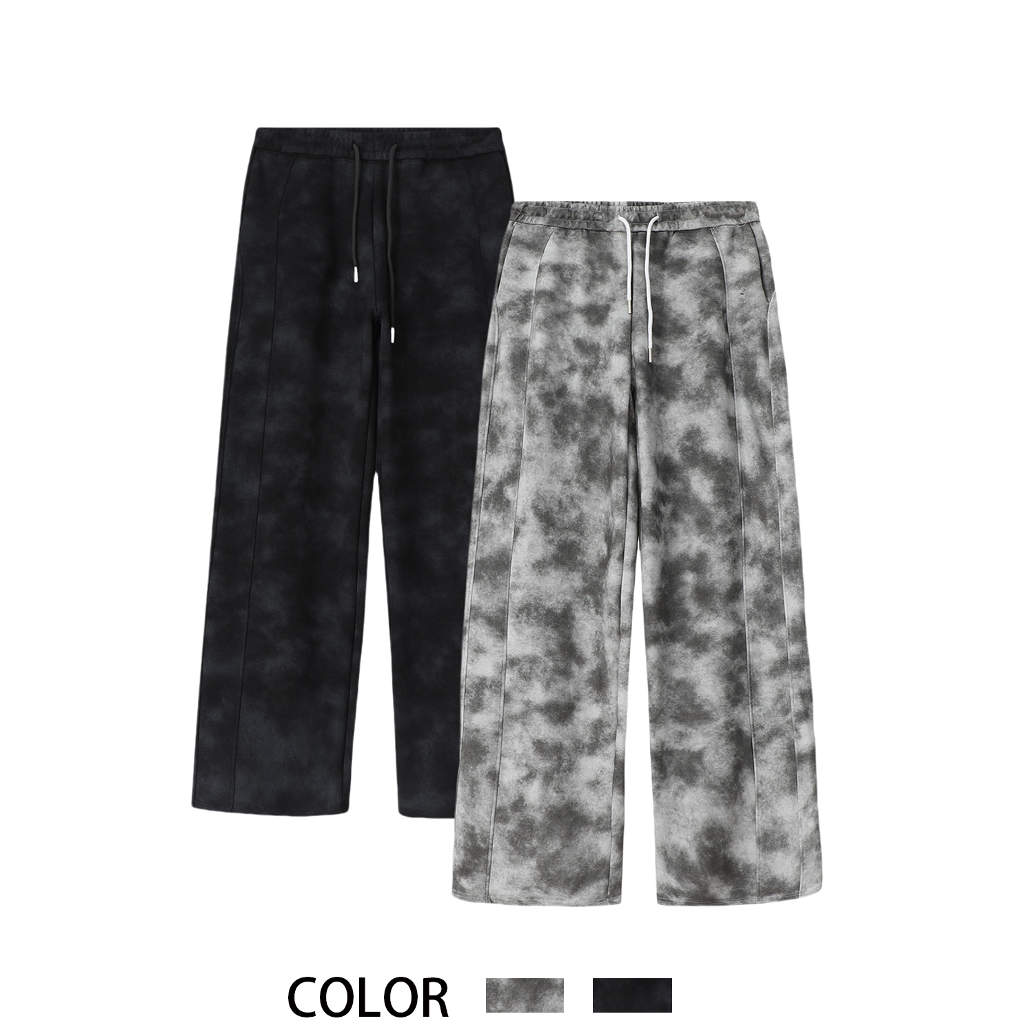 【蘑菇季】重磅300克蜡染印花女秋季2024新款高腰休闲裤长裤