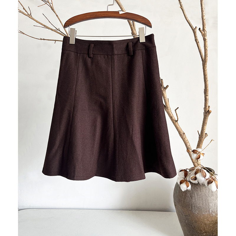 1345新款短裙秋冬毛呢A字半身裙高腰遮胯显瘦包臀鱼尾半裙子辣妹