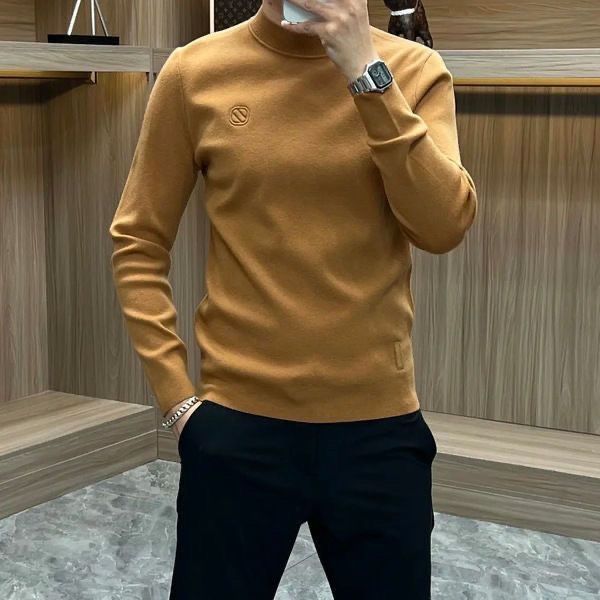 秋冬装上衣领德绒新款时尚秋冬修身男士保暖休闲打底百搭长袖潮流