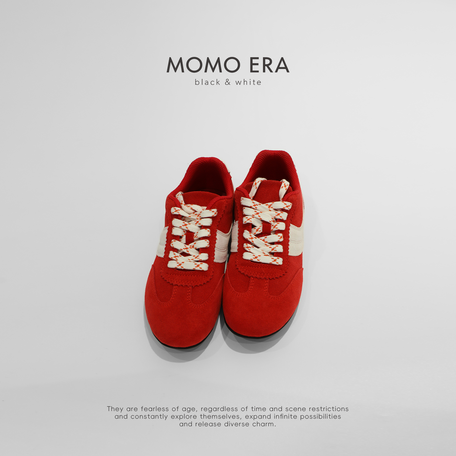 10699 X撞色牛猄皮休闲德训鞋 MOMOERABLACK&WHITE