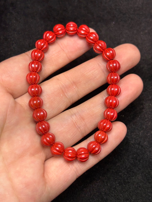 天然辰砂高含量帝王砂核桃手串