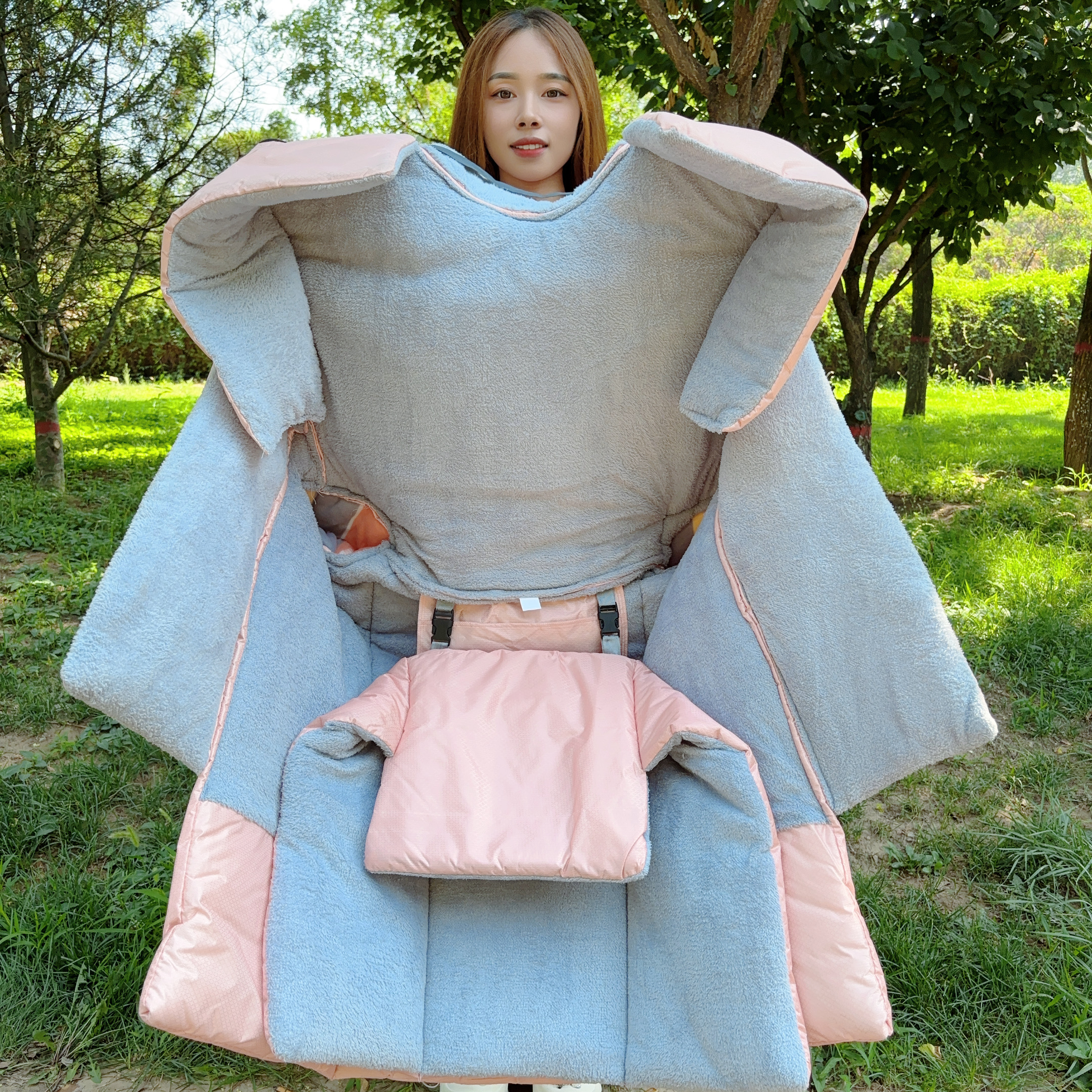 【可拆护肩 护腿3件套】冬季加绒加厚电动车挡风被保暖 保底3.2